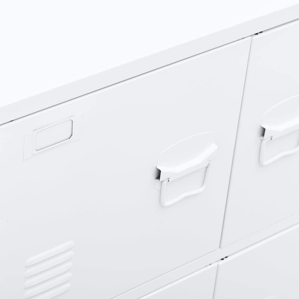 Willood Armario Industrial Baúl Oficina Despacho Archivos Estudio Almacenamiento Muebles Estante Decoración Acero Blanco 75x40x80 cm