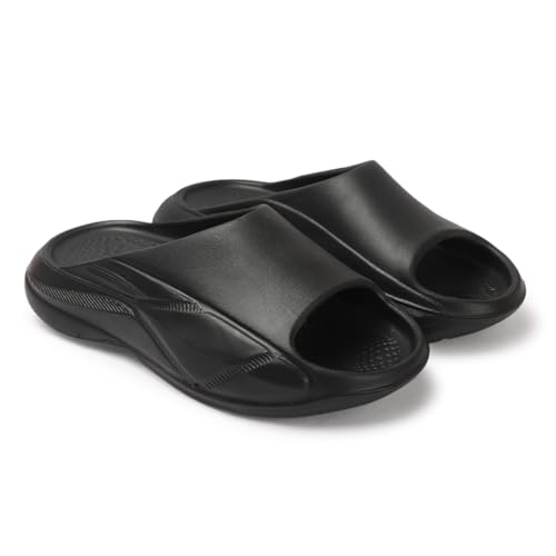 Image of AROOM Men's Classic Ultra Soft Sliders /Slippers with Cushion FootBed for Adult | Comfortable & Light Weight | Stylish & | Waterproof & Everyday Flip Flops for Gents /Boys