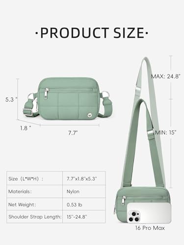 Image of WESTBRONCO Small Crossbody Bags for Women Nylon with Adjustable Strap, Zipper Crossbody Purse, 1L Shoulder Bag for Travel
