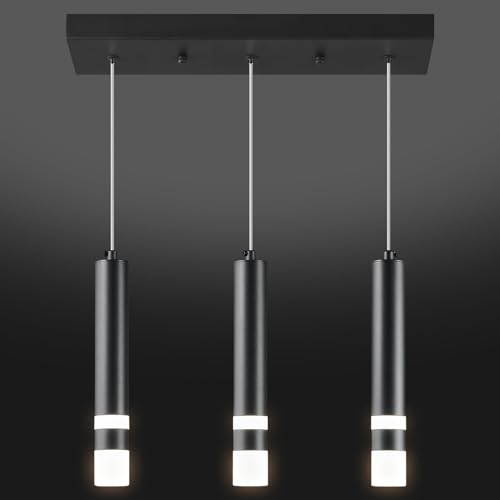 LIANGMH 3-Light Dining Room Modern Pendant Light Kitchen Fixture Dimmable LED Black Mini Pendant Lighting fo Kitchen Island Study Pendant Lights by LIANGMH - Used condition - CA$135.30