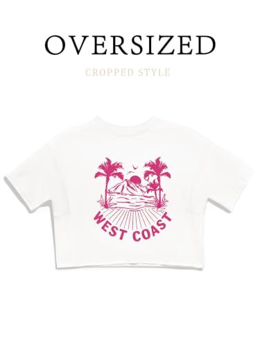 Image of Girls Athletic Oversized Crop Tops Kids Drop Shoulder Short Sleeve T Shirts Workout Tees 5-14 Years