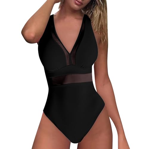 Genérico BañAdores Mastectomia BañAdor Mastectomia Traje de baño de Malla Sexy para Mujer Traje de baño de Talle up Verango BañAdor Mujer Trajes Mujer (Black, L)