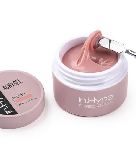 IN.HYPE Acrygel Poly Nail Gel New Formula Smooth Non-Grain Texture Professional Builder Gel for Nail Extensions & Overlay Easy Control Nail Enhancement Gel Nude