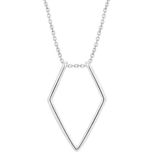 Collier porte-bague argent sterling 925 femmes pendentif bague géométrique