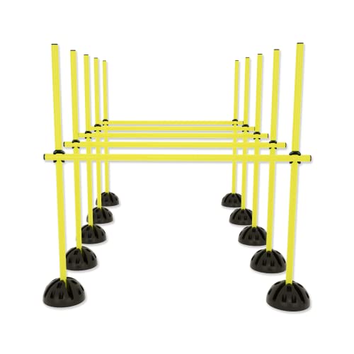 Froadp Agility Sports Juego de barras de salto para perros, altura ajustable, juego de obstáculos para entrenamiento funcional condicional, juego de obstáculos para baloncesto y fútbol