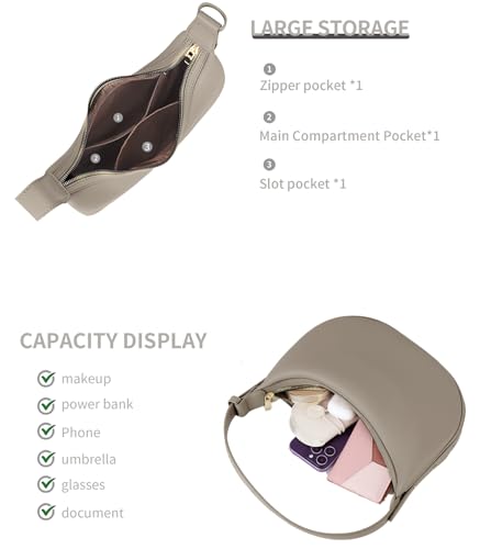 Elegant Crescent Shoulder Bag Stylish Casual Clutch Purses for Women 3 Ways Adjust Strap Hobo Handbags with Zip Closure4