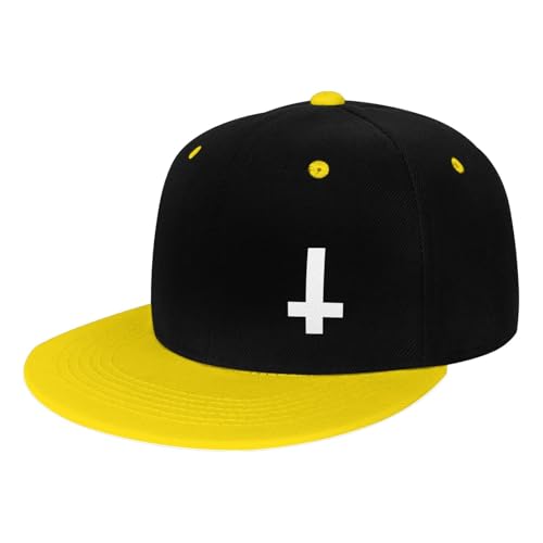 Demonic Inverted Cross Kids Trucker Hat Fashion Outdoor Sports Baseball Caps for Boys Girls Yellow