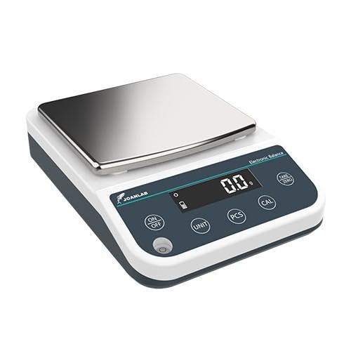 Joan Lab XQT-Trade Analytical Weighing Scale 15kg @ 0.0001kg (15000g @0.1g) with readability of 0.1g High precision for Laboratory Jewellery Home Square Pan180mmx160mm Stainless Steel & wind Hood.