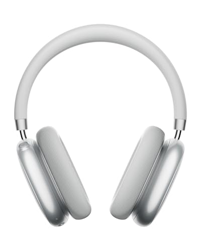 TONEMAY H5Max Active Noise Cancelling Headphones Over Ear Headphones Wireless Bluetooth 6.0 130H Playtime Lightweight App Control Hi-Res Audio Comfort for Travel/PC/Home/Workout Silver