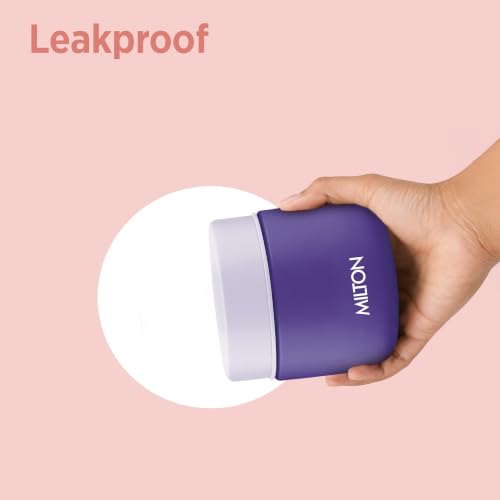 Image of Milton Grab N Go 350 Thermosteel Vacuum Insulated Food Jar|Hot & Cold Thermal Flask|Double Walled|Leak Proof|Ideal for carrying Soup, Khichdi, Sweet Corn to Office, School & Travelling, 350 ml, Purple