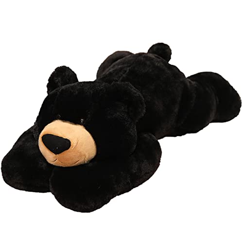 Image of Hronsa Weighted Stuffed Animals, Weighted Bear Stuffed Animal Toy Cute Black Bear Plush Pillow for Adults Boys Girls, 11.8in