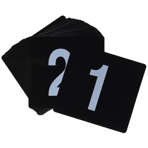 Numéros de table carte double face plastique noir pour sièges numériques restaurant