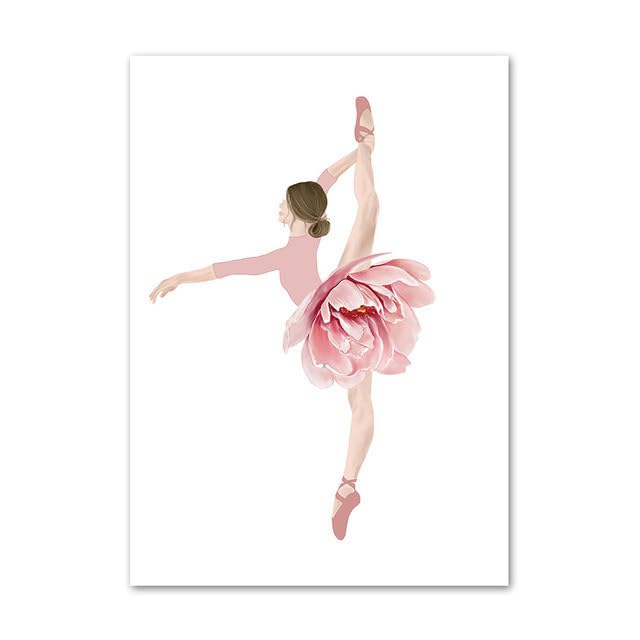 Laminas Decorativas Pared Chica De Ballet Cuadros Decoracion Salon Modernos,Lienzo Cuadros Decoracion Dormitorios,Posters Para Pared,Laminas Para Cuadros,Cuadros Y Láminas 20X30Cm Con Marco