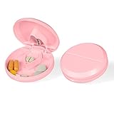 AOOWU Cortador de Pastillas, Cortador y Partidor de Pastillas con Cuchilla y Compartimiento, Separador De Pastillas, Separador de Pastillas para Píldoras Pequeñas y Grandes
