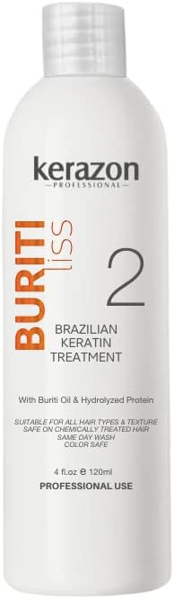 Brazilian Keratin Treatment Kerazon Buriti Liss 4oz/120ml - For all hair types - Tratamiento de Keratina Importada. Packaging may vary.
