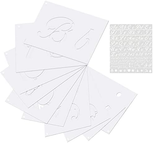 Pochoirs Lettres Réutilisables - 45 Pièces Alphabet Majuscules/minuscules, Chiffres Et Signes - Pour Peinture, Scrapbooking, Décoration