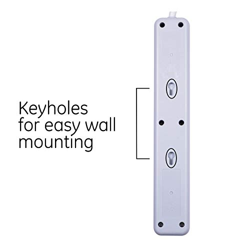 Ge 4 Outlet Total 10W/2.1A 2 Usb Surge Protector, 3 Ft Long Extension Cord, For Iphone 11 Max/Xs/Xr/X/8, Ipad Pro, Samsung Galaxy, Google Pixel, 560 Joules, Ul Listed, White/Gray, 37212 #TOP5