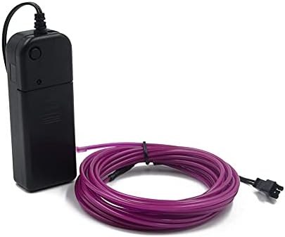 Reyzauyr El Wire Pink, Neon Lights, Rope Lights, Portable Battery Powered Electroluminescence Wire Pack for Xmas Party Room Halloween Decoration(5m/16ft, Pink)