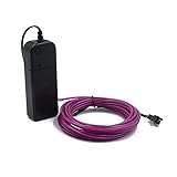 Reyzauyr El Wire Lila, El Draht Neonlichter, Röhrenseil Batteriebetriebenes Flexibles Neonlicht Elektrolumineszenz Lichterketten für Schlafzimmer Party Hochzeit Xmax Dekoration (5m/16ft, Lila)