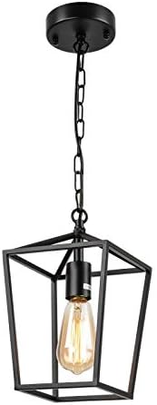 HMVPL Farmhouse Pendant Lighting Fixture, Black Ceiling Hanging Lights Swag Chandeliers for Bedroom Kitchen Island Entryway Dining Room Hallway Table Sink
