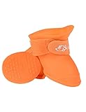 Jueshanzj Heimtierbedarf Süß Regenstiefel Silikonschuhe Sauber für Hunde Hundeschuhe Leichte Orange XXL