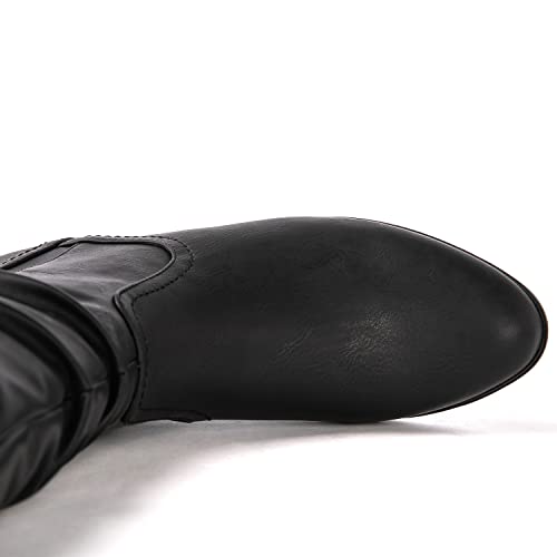 GLOBALWIN Women’s Black Flat Boots Knee High Fashion Dress Riding Boots For Women 6M - image 7
