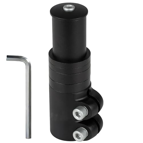 Image of Anhoer Bike Stem Riser 138mm, Bicycle Handlebar Extender for 1-1/8" Steerer Tube, Aluminium Alloy MTB Stem Adapter, Raise Handlebar Height for Comfort Riding, Black with Hex Key & Spacers