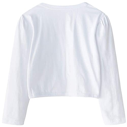 Image of Girl Lace Bolero Cardigan Shrug - Little Girl Long Sleeve Shrug Sweater with Pearls 2-11 Years