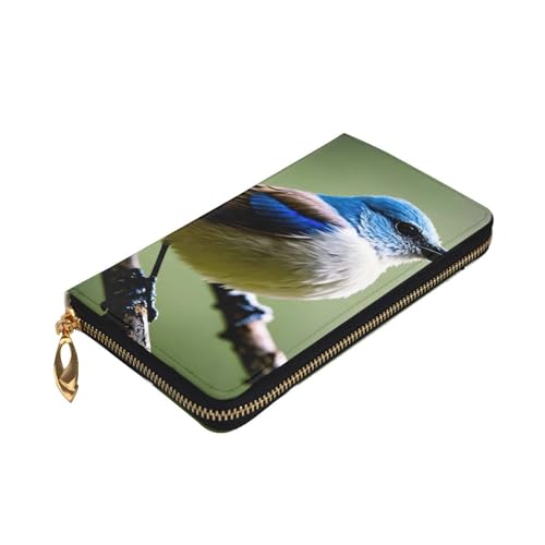 Ethereal Nightingale Bird Prints Leather Long Clutch Wallet for Fashionable Girls and Women - Durable, Stylish, and Functional, Black, One Size3