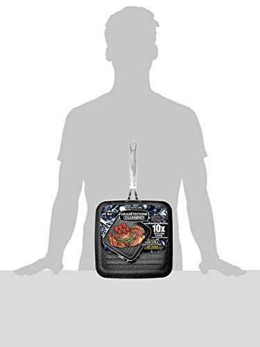 GRANITESTONE 2594 Grill Pan 10.25" Nonstick Stovetop Cookware PFOA Free Oven-Safe, Dish Washwasher safe As Seen On TV