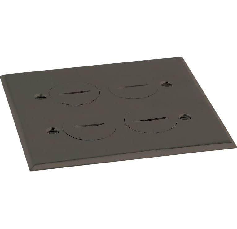 Lew Electric SWB Floor Box, Recessed with Outlets and Data Ports (Screw Lid - 4 Outlets, Dark Bronze)