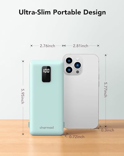 Charmast-Portable-Charger-with-Built-in-Cables-and-Wall-Plug-10000mAh-USB-C-Power-Bank-Fast-Charging-15W-External-Battery-Pack-Slim-Travel-Essentials-Compatible-with-15-14-13-Samsung-Galaxy-iPad