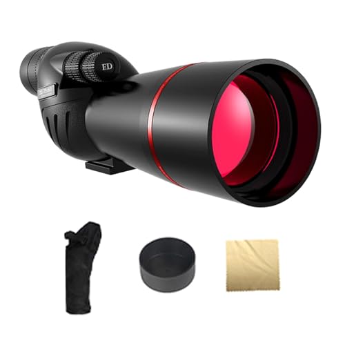 AsrMyjcx 25-75x60 Spotting Scope Single Tube 60mm Diameter Lens,Scenery Birdwatching Concert Sightseeing Phone Adapter Angled Scope, Black - AsrMyjcx
