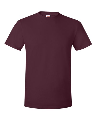 Hanes Men's Nano Premium Cotton T-Shirt (Pack of 2), Maroon, Large