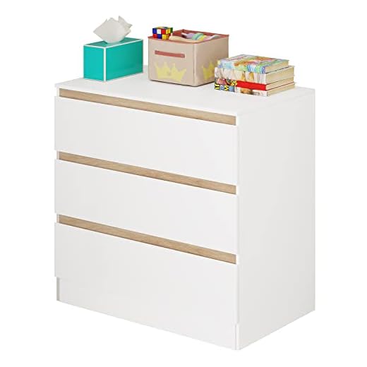 WOLTU Fasciatoio Baby Cassettiera Bianca con 3 Cassetti Scorrevoli per Cameretta Interni Multiuso Unisex 80x48x78cm WT002