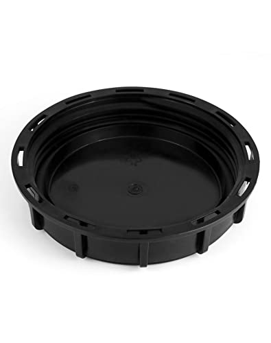 Qwork 6" Solid Cap W/Gasket For Mauser Ibc Tote, Ibc Tote Water Tank Cover, 2 Pack Leak-Proof Design Plastic Ibc Tank Adapter Storage Cap For Chemical Food And Industrial Storage, Black #TOP2