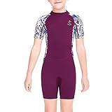 UIKEEYUIS Tauchs-Segel, der warme verschleißfeste kalte kaltfeste Kurze särtliche Kurze Hosen Neoprenanzug Mädchen surfen Kinder Schnorchelanzüge, lila, l