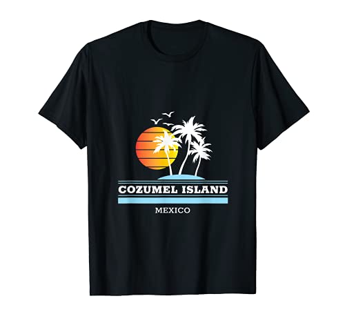 Cozumel Original Mexico Beach Palmera Sunset Novedad Camiseta