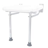 Opvouwbare Douchestoel, aan de Muur Gemonteerde Opvouwbare Douchestoel met Steunpoten en Afvoergaten Antislip Badkuip Veiligheidskruk Douchebadbank van Aluminiumlegering
