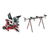 Einhell Scie à onglet radiale TC-SM 2534/1 Dual (puissance max. 2350 W, système de glissière intégré, tête de scie inclinable, butée de pièce, laser) + Piètement stationnaire MSS 1608