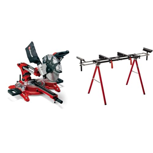 Einhell Scie à onglet radiale TC-SM 2534/1 Dual (puissance max. 2350 W, système de glissière intégré, tête de scie inclinable, butée de pièce, laser) +...