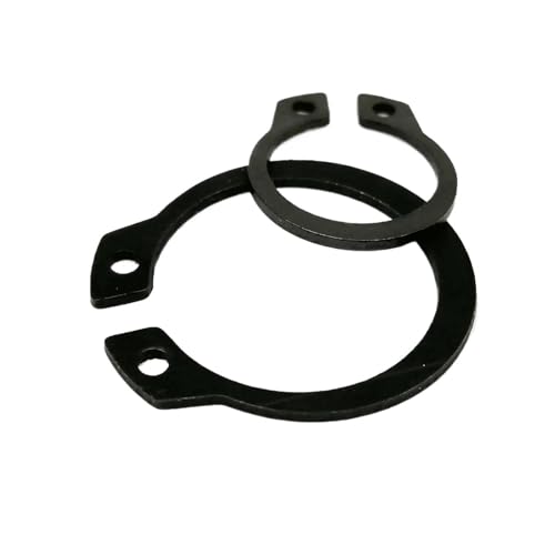 10/25/50個 M3〜M40 GB894 304ステンレススチール ブラック 65mn 3〜40mm シャフト Cタイプ 外部サークリップ ベアリング保持クリップ スナップリング(Black 65mn steel,M3 no hole 50pcs)