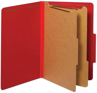 Pendaflex Classification Folders, Standard, 2 Dividers, Embedded Fasteners, 2/5 Cut Tab, Bright Red, Legal Size, 10/BX (29031P) image 2