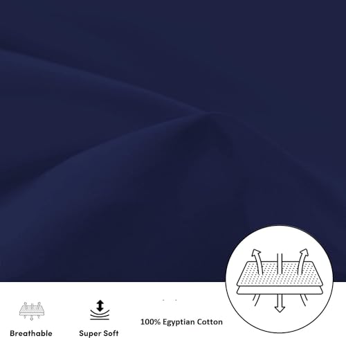 Image of Travel Pillow Case 12x18 Size Pack of 2 Pieces 100% Egyptian Cotton Envelope Closure 500 Thread Count Toddler Pillowcase Fits Up to 12x18, 12x16 or 11x15 Navy Blue