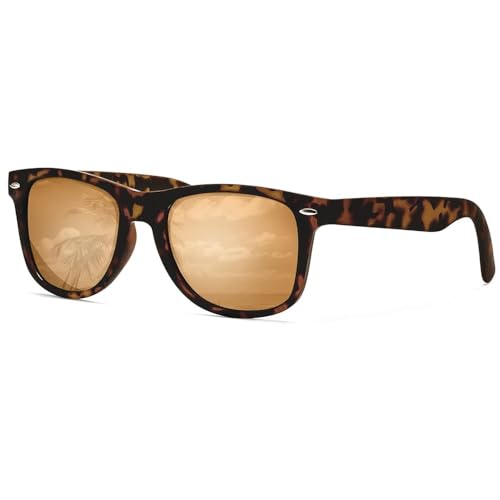 Image of DEMIKOS Sunglasses Men Polarized Sunglasses for Mens Womens Retro Mirror Lens for Driving Fishing UV Protection