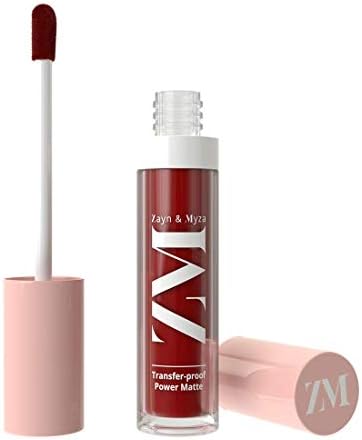 ZM Zayn & Myza Transfer-Proof Power Matte Finish Lip Colour I Smudge Proof & Water Resistant I Light Weight & Extremely Smooth Formula I Vegan - Red, 6 ml