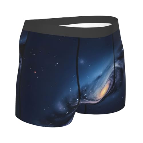 Universe Milky Way Galaxy Print Mens Briefs Stretch Breathable Underwear, Comfortable Gym Boxer Briefs3
