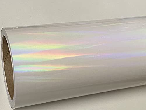 Rainbow Oilslick Transparent Holographic Overlay, Lamination Grade 8"X 10 Ft #TOP1