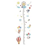 Autocollants auto-adhésifs de mesure de la taille des animaux, papier peint amovible, règle de croissance des enfants, joli ensemble de décalcomanies murales en forme de chat Tableau de croissance
