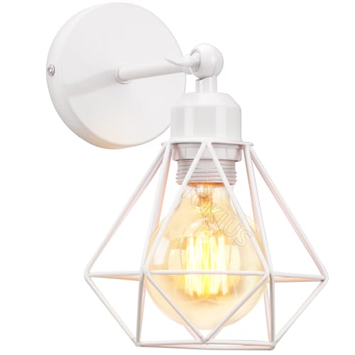 TOKIUS Lampada da Parete Interna Industriale Applique da parete Gabbia Interno E27 Metallo Lampadari e Plafoniere regolabile 180° Lampade da lettura Per Cucina Camera da letto